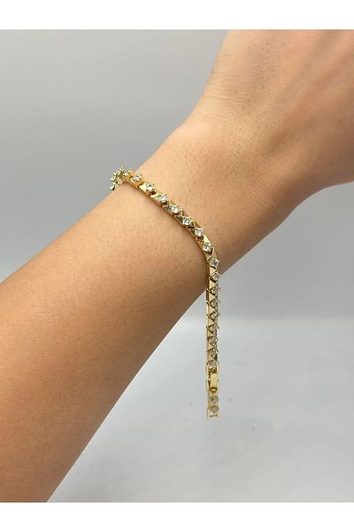 MyladyAccessoriess Single Stone Detailed Steel Bracelet