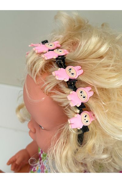 PURPLE'S BİR TUTAM MUTLULUK Children's Crown with Row of Labubu Figures and Eight Latches
