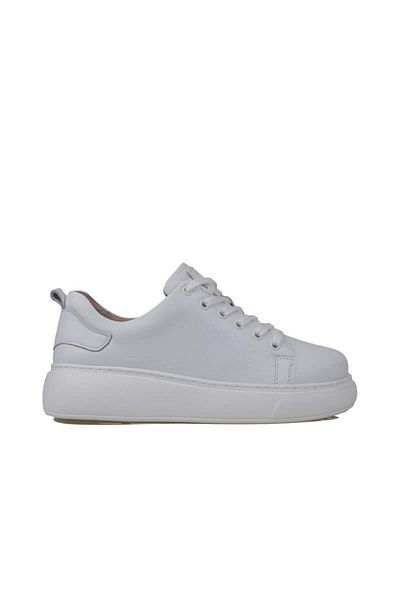 Trend Adımlar White Aura Women's Genuine Leather Sneaker
