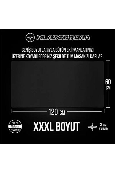 Mu Art Ahşap Klasse Pro Black Edition - Stitched Edge 70X30, 90X40, 100X50 and 120X60 cm Player Gaming Mouse Pad
