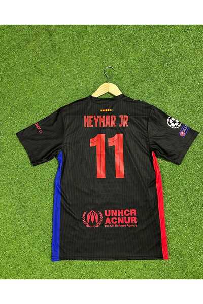 BYSPORTAKUS Barcelona Yeni Sezon NEYMAR JR. Yetişkin Forması (BLACK)