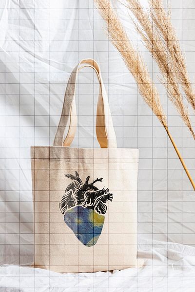 ÇELİKLER HEDİYE Heart Printed Cloth Bag