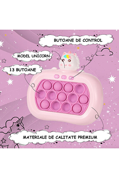 miraza Jucarie Pop It Electronica, Versiune cu 13 Butoane, 999+ de Nivele Diferite, Unicorn