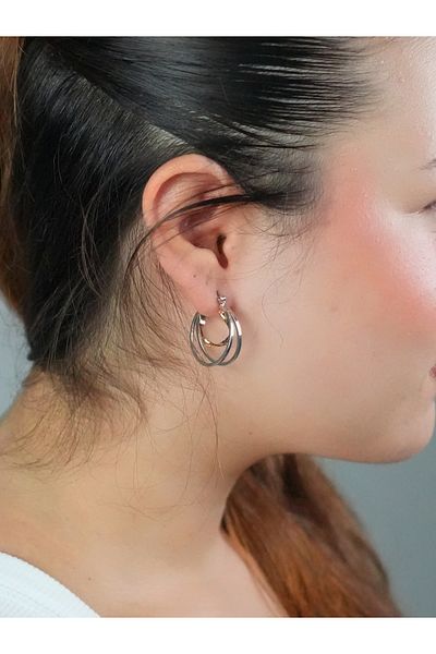 Sumen Butik Multi Ring Steel Earrings