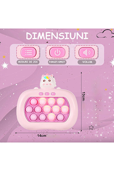 miraza Jucarie Pop It Electronica, Versiune cu 13 Butoane, 999+ de Nivele Diferite, Unicorn