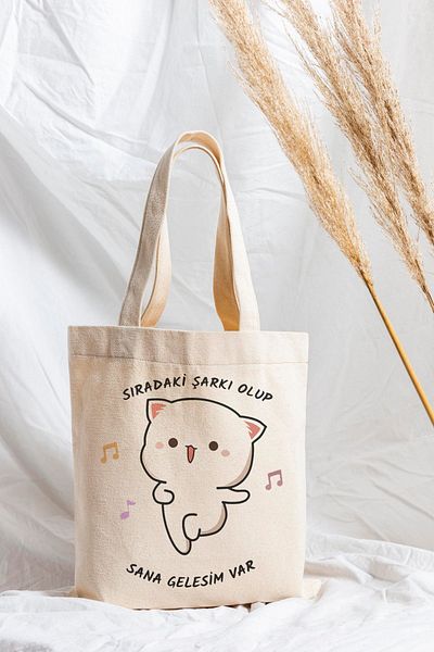 ÇELİKLER HEDİYE There's a Song Next and There's a Place for You Printed Cloth Bag