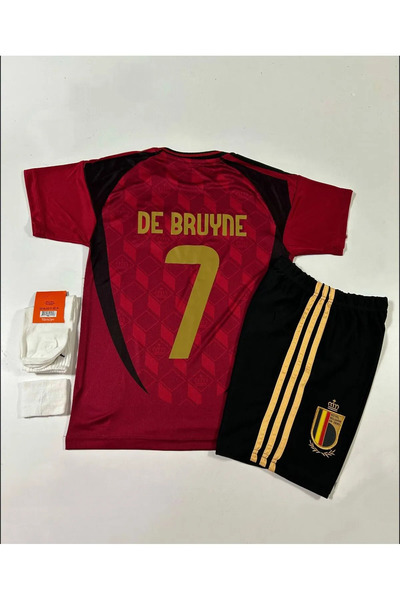 FEEL STYLE Kevin De Bruyne Belçika Milli Takımı 2024-255 Yeni Sezon Çocuk Forması 4'lü Set