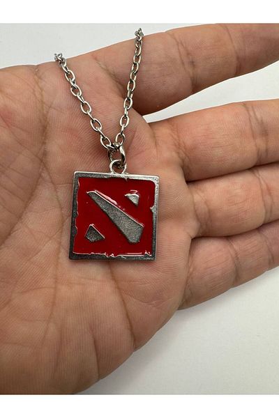 Herşey Nota Dota Game Logo Figured Unisex Necklace – 60 cm Zamak Plated Gamer Jewelry Accessory