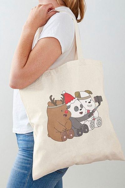 ÇELİKLER HEDİYE 3-Piece Little Panda Printed Cloth Bag