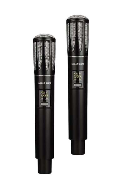 Green Lion ميكروفونات ديناميكية لاسلكية مزدوجة - أسود