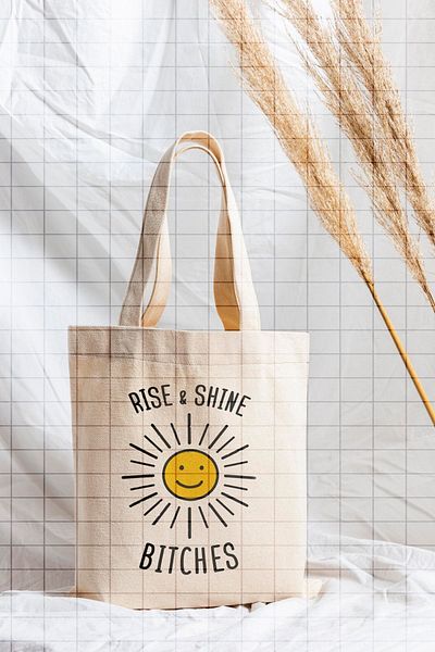 ÇELİKLER HEDİYE Rise Shine Bıtches Printed Cloth Bag