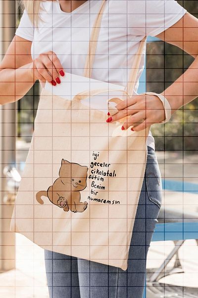 ÇELİKLER HEDİYE Good Night Chocolate Milk You Are My Number Printed Cloth Bag