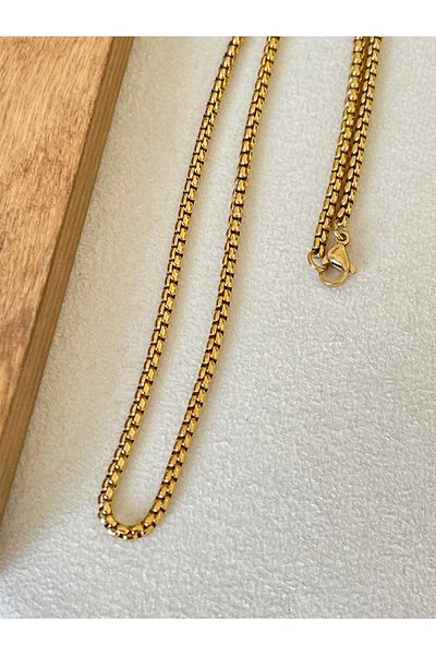Rupen Kraft 316 L Surgical Steel Gold Model Snap Stainless Tarnish Free Steel Necklace 55cm