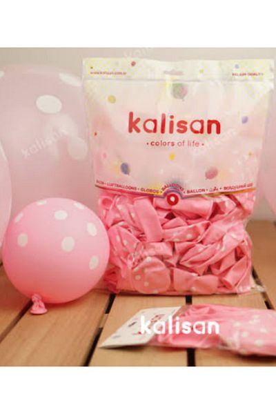 Çemrek Süs Parti Kalisan Pink Polka Dot Balloon 12 Inch 25 Pcs