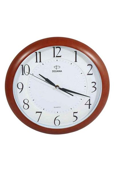 dojana Round Analog Wall Clock Brown/White