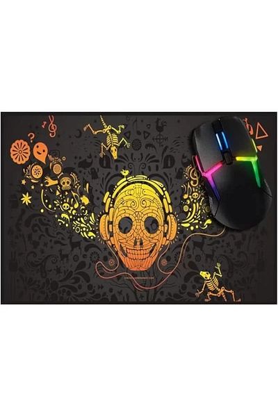 Mu Art Ahşap Skull Media Gaming Mouse Pad