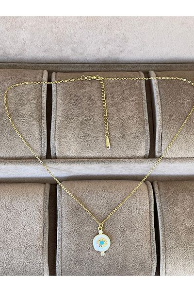 Rupen Kraft 316 L Surgical Steel Pearlescent Eye Model Exquisite Steel Necklace