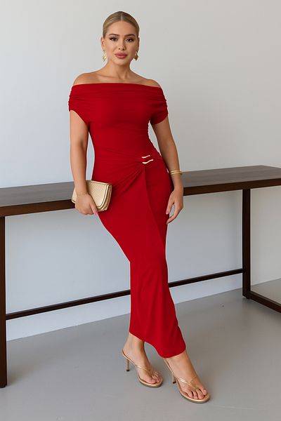 MILANOFOX Sandy Madonna Sleeveless Dress with Red Buckle – Modern Interpretation of Elegance and Grace