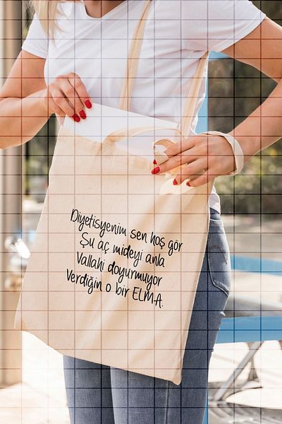 ÇELİKLER HEDİYE My Dietitian Looks Nice, Open Your Stomach and Understand Printed Cloth Bag