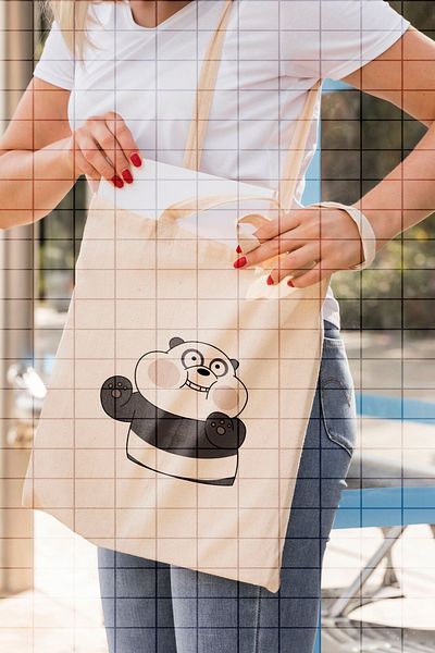 ÇELİKLER HEDİYE Fun Panda Printed Cloth Bag