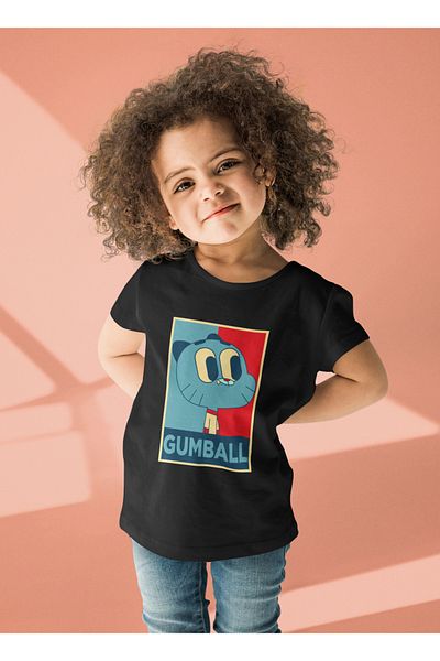 SEVBANO Tricou unisex pentru copii cu desene animate cu imprimeu Gumball (vârsta 1-12)