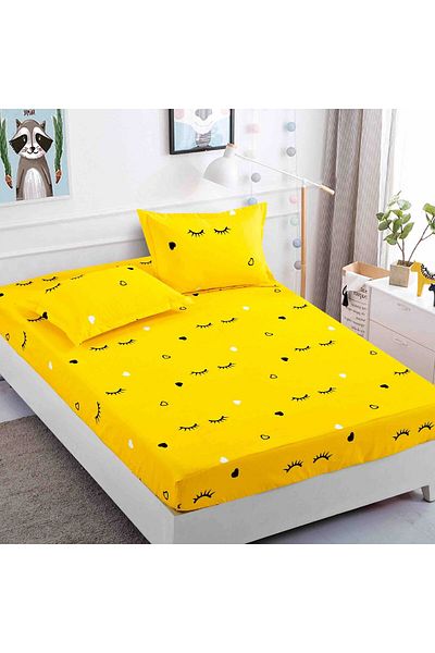 FIONNA.RO Fine Cotton Duvet Cover 90x200cm - Eyelashes and Hearts