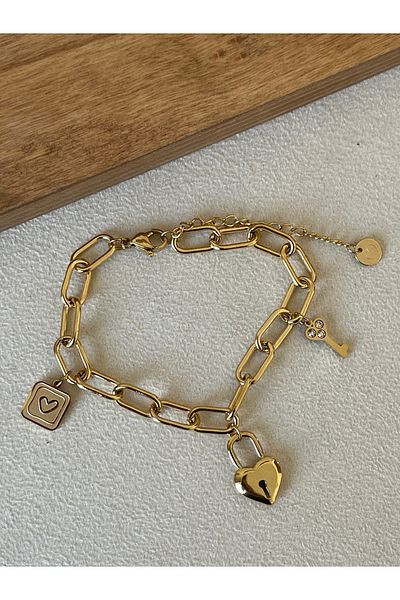 Rupen Kraft 316 L Surgical Steel Gold Model Stylish Design Steel Bracelet