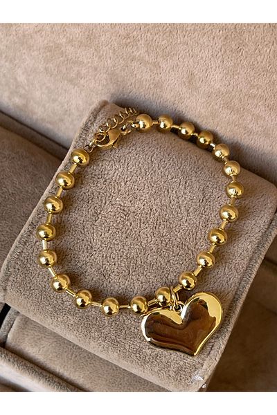Rupen Kraft 316 L Surgical Steel Gold Model Heart Design Tarnish Free Steel Bracelet