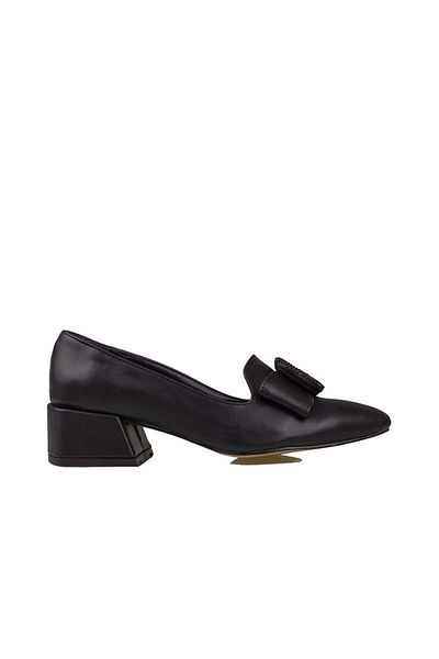 Trend Adımlar Black Bow Detailed Women's Classic Shoes