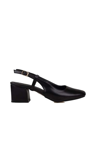 Trend Adımlar Black Matte Heeled Women's Classic Shoes