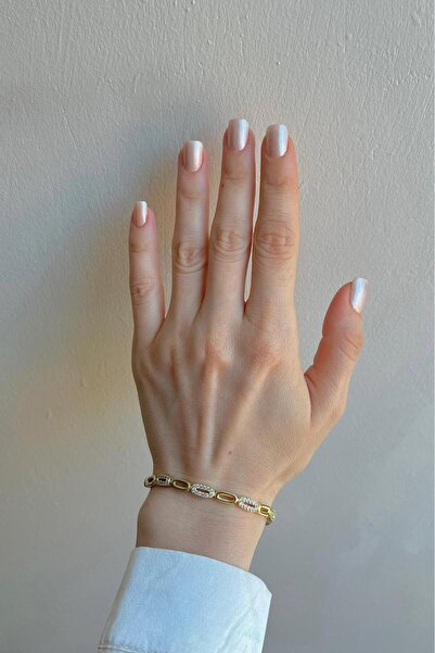 Bijou Luz Gold Gömme Taşlı Şık Bileklik