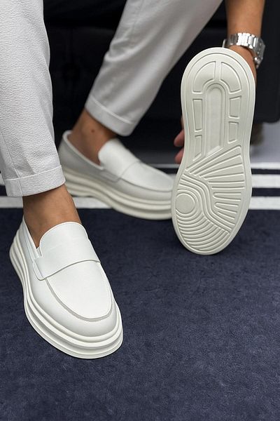 Avni Ceylan Noble Model Genuine Leather Men's Ballerina Shoes