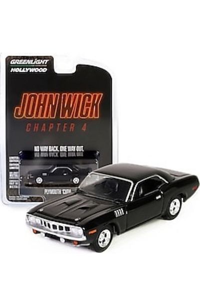 Greenlight Collectibles Greenlight John Wick Chapter 4 – 1970 Plymouth Cuda 1:64 Scale Diecast Model Car
