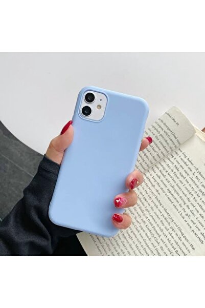 daystar İPhone 11 Uyumlu Bebe Mavisi Kadife Lansman Soft Telefon Kılıfı