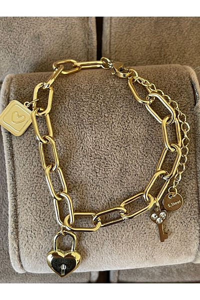 Rupen Kraft 316 L Surgical Steel Gold Model Stylish Design Steel Bracelet