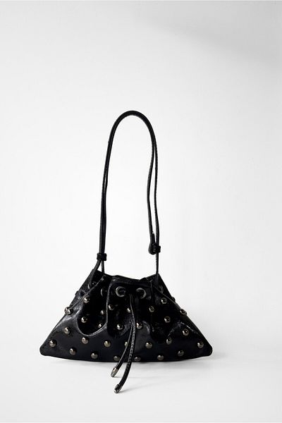 Bymiel Nia Studded Drawstring Detailed Crossbody and Shoulder Bag