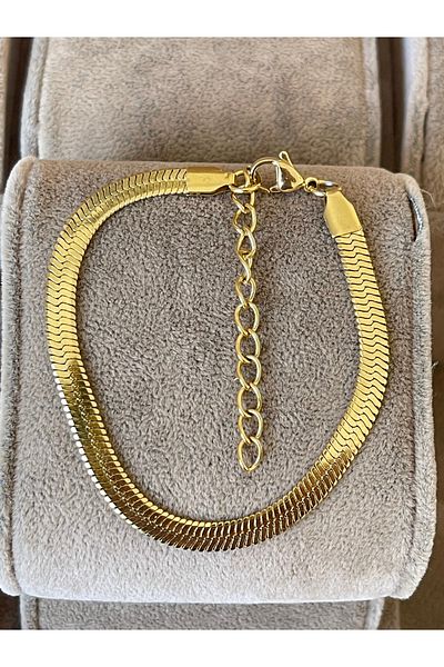 Rupen Kraft 316 L Surgical Steel Crush Snake Gold Model Stainless Tarnish Free Steel Bracelet