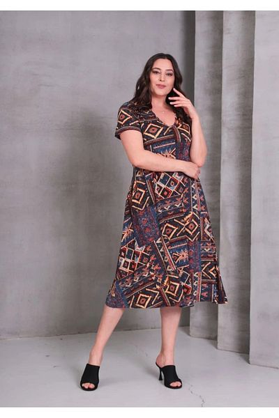 KapadokyaButik Plus Size Summer Pocket Dress