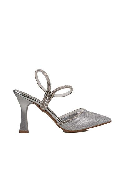Trend Adımlar Silver Ankle Hold Londor Satin Classic Shoes