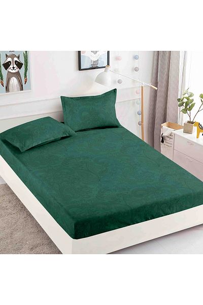 FIONNA.RO Fine Cotton Duvet Cover 90x200cm - Royal Green