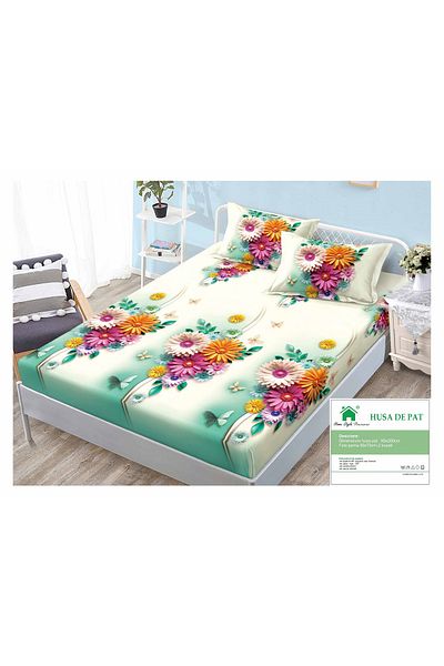 FIONNA.RO Fine Cotton Duvet Cover 90x200cm - Multicolored Flowers
