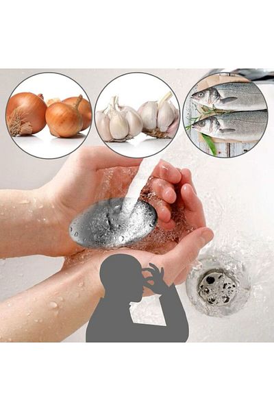 miraza Stainless Steel Soap, Removes Unpleasant Odors from Hands, Onion, Garlic, Fish, Silver