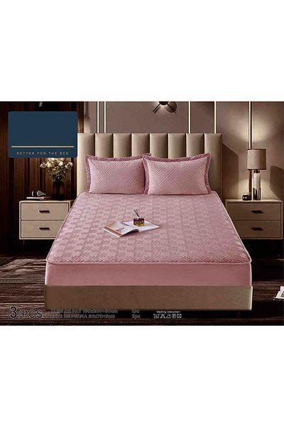 FIONNA.RO Velvet Topper Cover 160x200cm - Pink