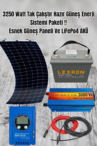 maxcam 3250 WATT Taşınabilir, Hazır Güneş Enerji Sistemi Paketi -ESNEK GÜNEŞ ...