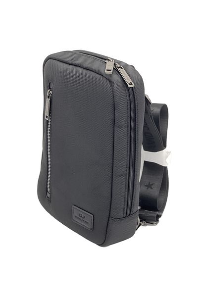 Micutz Men's shoulder bag, crossbody, DAVID JONES PARIS, Black, Textile, 17x27x7 cm