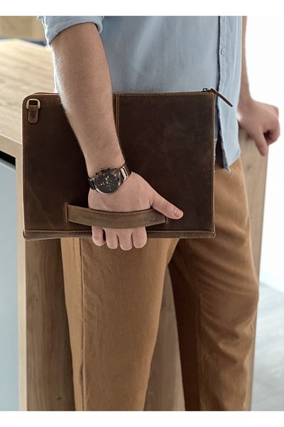 Micutz Leather briefcase bag for A4 documents and laptop, Men's Deerskin Briefcase, Premium Brand