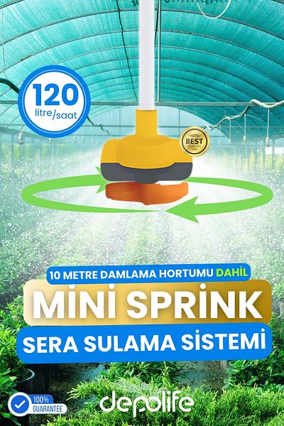 Depolife Mini Sprink Watering Garden Greenhouse Field Plant Rotating Head Air Irrigation Hole-Free Hose Set