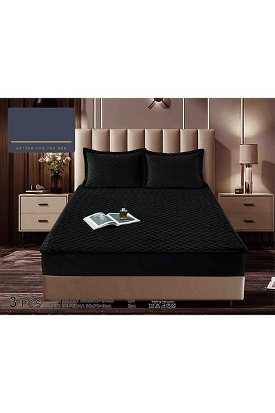 FIONNA.RO Velvet Topper Cover 160x200cm - Black