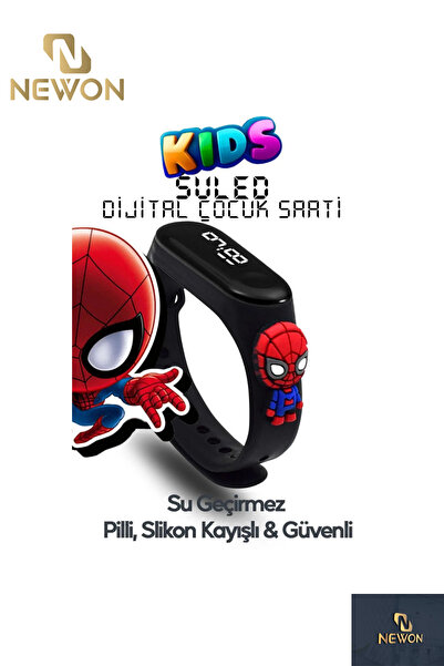 Newon Figürlü Dijital Led Çocuk Saati Dokunmatik Ekranlı Su Geçirmez