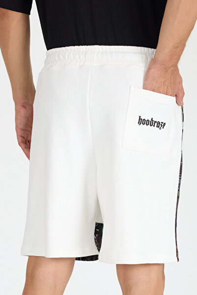 Hoodraze Men's White Wide Leg Garni Shorts